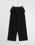 [BAONHAUS] Yuzuna Nylon String Short Frill Layered Banding Skirt Pants