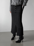 Janet two-way slit long skirt