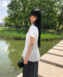 [MADE] Pooin Pleated Punching Short Sleeve Blouse