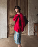 Bone linen V-neck knit