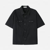 Bundry Waist Snap Pocket Short Sleeve Shirt