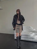 Jerome Single Leather Half Coat