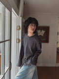 Solin cut ribbed long sleeve tee