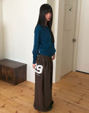 Shus Basic V-Neck Loose Fit Long Sleeve Knit