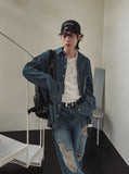 S/S Shea Damaged Washed Denim Shirt