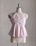 Onde Unbal shirring sleeveless blouse