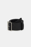 Low square wide leather belt