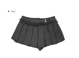 Gatti Button Frill Pleated Mini Skirt