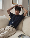 Base Two-Pocket Collared Short Sleeve Knit
