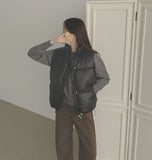 High-Neck Matte Padding Vest