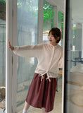 Huuri Summer Punching Hood Zip-up Cardigan