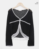 Teden Lace Linen Button Cardigan