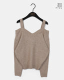 Olber loose fit string off shoulder knit