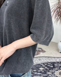 Coon Pigment Henry Neck Knit Short Sleeve