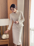Benne Collar Peplum Short Jacket