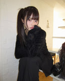 Rodan Angora round neck fur cardigan