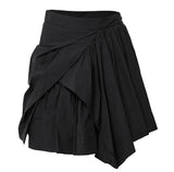 Asymmetrical Draped Layered Skirt