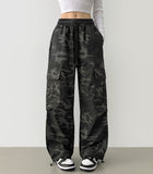 Dancer Like Camo Two-Way Military Jogger Wide Pants