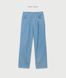 Corduroy Pintuck Semi-Wide Pants