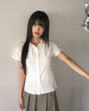 Pedi Stripe Embo Wrinkle Short Sleeve Shirt