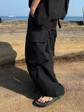 S/S Deep Black Big Pocket Nylon Balloon Pants
