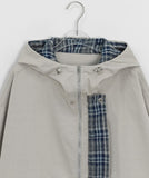 Canperry Check Cotton Hood Over Bomber Jacket