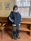 Koori Color Matching Line Padding Jumper