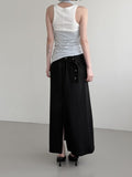 Cowl Neck Draped Layered Halter Top