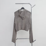Bonhe See-Through Knit Hooded Zip-Up