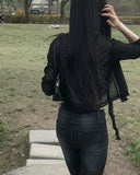 Juju Flower Punching See-Through Cardigan