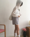 Dinte Lace Frill Hooded Shirt