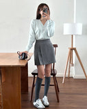 Lensi V-neck basic knit cardigan