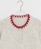 Agon Raglan Wool Color Matching Button Knit