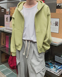 Tain Waffle Crop Hood Zip-Up