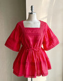 Abel Square Punching Lace Blouse