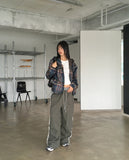 Veron Frill Color Matching Nylon Wide Two-Way Pants