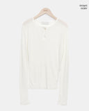 Tenre Layered Tencel Button Long Sleeve T-shirt