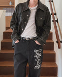 The Born Washed Leather Crop Trucker Jacket