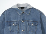 Hood washed denim jacket