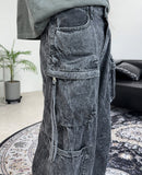 Tones Washed Multi Cargo Denim Pants