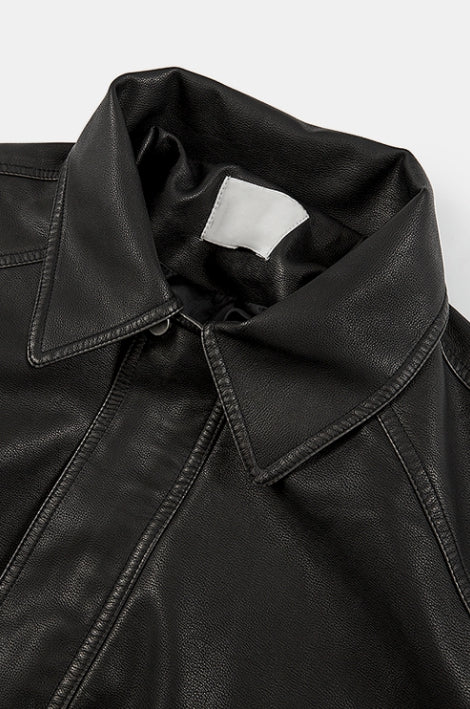 【Raucohouse】Clair vegan leather over jumper Raucohouse(ラウコハウス) - クレアヴィーガンレザーオーバー