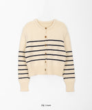 Ketil stripe round knit cardigan