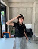 Cose Ribbon Cropped Short Sleeve Tee