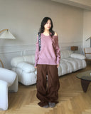 Pcong Bokashi Knit Fur Mini Shoulder Crossbody Bag