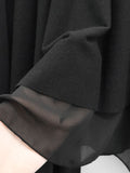 Roach chiffon unbalanced flare skirt