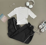 Stretchy Span Slim Fit Elbow Length T-shirt
