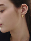 Ice Block Silver One-Touch Earrings M