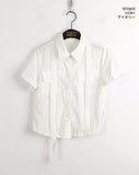 Oa Tie Set Pocket Collar Short Sleeve Shirt