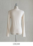 Tight Creamy Round Basic T-shirt