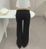 Flowy Fold Low-Rise Bootcut Banding Pants
